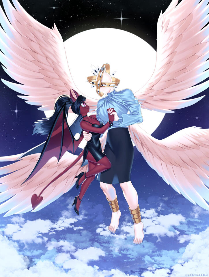 Commision of Sera and Lili from Monsters and Girls